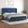 vidaXL Boxspringbett mit Matratze &amp; LED Dunkelblau 200x200 cm Samt