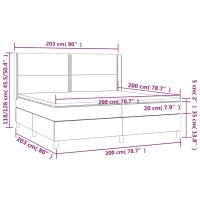 vidaXL Boxspringbett mit Matratze &amp; LED Dunkelgr&uuml;n 200x200 cm Samt