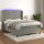 vidaXL Boxspringbett mit Matratze &amp; LED Hellgrau 140x200 cm Samt