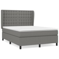 vidaXL Boxspringbett mit Matratze Dunkelgrau 140x190 cm Stoff