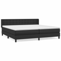 vidaXL Boxspringbett mit Matratze Schwarz 200x200 cm Kunstleder