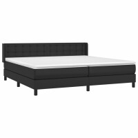 vidaXL Boxspringbett mit Matratze Schwarz 200x200 cm Kunstleder