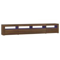 vidaXL TV-Schrank mit LED-Leuchten Braun Eichen-Optik 240x35x40 cm