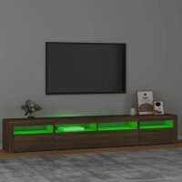 vidaXL TV-Schrank mit LED-Leuchten Braun Eichen-Optik 240x35x40 cm