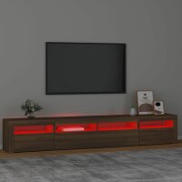 vidaXL TV-Schrank mit LED-Leuchten Braun Eichen-Optik 240x35x40 cm