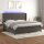 vidaXL Boxspringbett mit Matratze &amp; LED Dunkelgrau 200x200 cm Samt