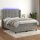 WOWONA Boxspringbett mit Matratze &amp; LED Hellgrau 140x200 cm Samt