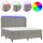 vidaXL Boxspringbett mit Matratze &amp; LED Hellgrau 160x200 cm Samt