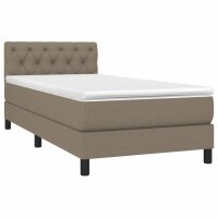 WOWONA Boxspringbett mit Matratze Taupe 80x200 cm Stoff