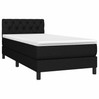 vidaXL Boxspringbett mit Matratze Schwarz 80x200 cm Stoff