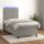 WOWONA Boxspringbett mit Matratze &amp; LED Hellgrau 90x200 cm Samt