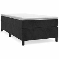 vidaXL Boxspringbett mit Matratze Schwarz 100x200 cm Samt