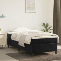 vidaXL Boxspringbett mit Matratze Schwarz 100x200 cm Samt