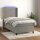 WOWONA Boxspringbett mit Matratze &amp; LED Hellgrau 90x200 cm Samt