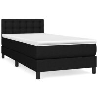 vidaXL Boxspringbett mit Matratze Schwarz 90x190 cm Stoff