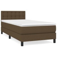 vidaXL Boxspringbett mit Matratze Dunkelbraun 90x200 cm Stoff