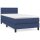 vidaXL Boxspringbett mit Matratze Blau 100x200 cm Stoff