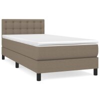 vidaXL Boxspringbett mit Matratze Taupe 100x200 cm Stoff