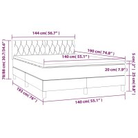 vidaXL Boxspringbett mit Matratze Dunkelbraun 140x190 cm Stoff