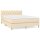 vidaXL Boxspringbett mit Matratze Creme 140x190 cm Stoff