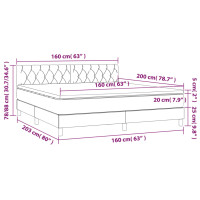 vidaXL Boxspringbett mit Matratze Blau 160x200 cm Stoff