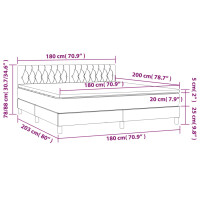 vidaXL Boxspringbett mit Matratze Schwarz 180x200 cm Stoff