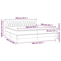 vidaXL Boxspringbett mit Matratze Dunkelgrau 200x200 cm Stoff