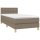 vidaXL Boxspringbett mit Matratze Taupe 100x200 cm Stoff