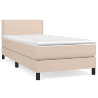 WOWONA Boxspringbett mit Matratze Cappuccino-Braun 80x200cm Kunstleder