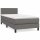 vidaXL Boxspringbett mit Matratze Grau 90x190 cm Kunstleder