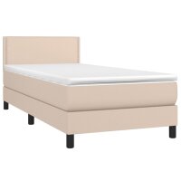 vidaXL Boxspringbett mit Matratze Cappuccino-Braun 90x190cm Kunstleder