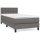 vidaXL Boxspringbett mit Matratze Grau 90x190 cm Kunstleder