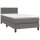 vidaXL Boxspringbett mit Matratze Grau 90x200 cm Kunstleder