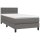 vidaXL Boxspringbett mit Matratze Grau 100x200 cm Kunstleder