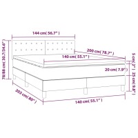 vidaXL Boxspringbett Matratze Cappuccino-Braun 140x200cm Kunstleder