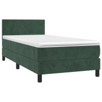 WOWONA Boxspringbett mit Matratze Dunkelgr&uuml;n 90x200 cm Samt