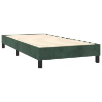 WOWONA Boxspringbett mit Matratze Dunkelgr&uuml;n 90x200 cm Samt