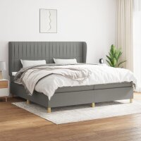 vidaXL Boxspringbett mit Matratze Dunkelgrau 200x200 cm Stoff