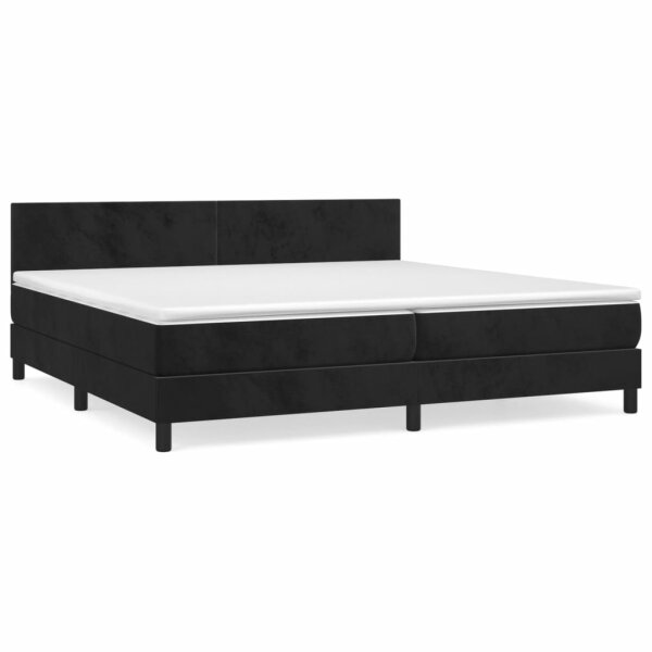 vidaXL Boxspringbett mit Matratze Schwarz 200x200 cm Samt