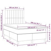 vidaXL Boxspringbett mit Matratze &amp; LED Dunkelgrau 120x200 cm Stoff