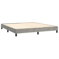 WOWONA Boxspringbett mit Matratze Hellgrau 180x200 cm Samt