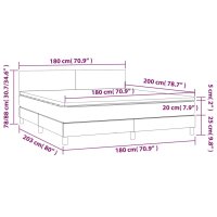 WOWONA Boxspringbett mit Matratze Hellgrau 180x200 cm Samt