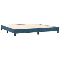 WOWONA Boxspringbett mit Matratze Dunkelblau 200x200 cm Samt