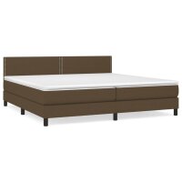 vidaXL Boxspringbett mit Matratze Dunkelbraun 200x200 cm Stoff