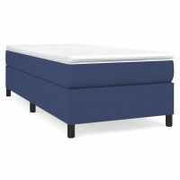 vidaXL Boxspringbett mit Matratze Blau 100x200 cm Stoff