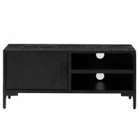 vidaXL TV-Schrank Schwarz 90x30x40 cm Massivholz Kiefer Recycelt