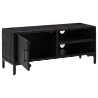 vidaXL TV-Schrank Schwarz 90x30x40 cm Massivholz Kiefer Recycelt