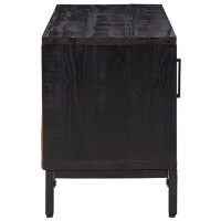 vidaXL TV-Schrank Schwarz 90x30x40 cm Massivholz Kiefer Recycelt