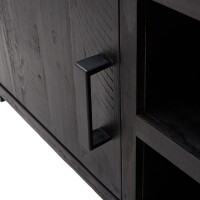 vidaXL TV-Schrank Schwarz 90x30x40 cm Massivholz Kiefer Recycelt