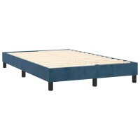 vidaXL Boxspringbett mit Matratze Dunkelblau 120x200 cm Samt